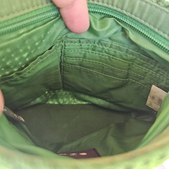 The Sak Green Knit Crochet Small Square Shoulder Bag Purse 90s Y2K Boho - Picture 3 of 8